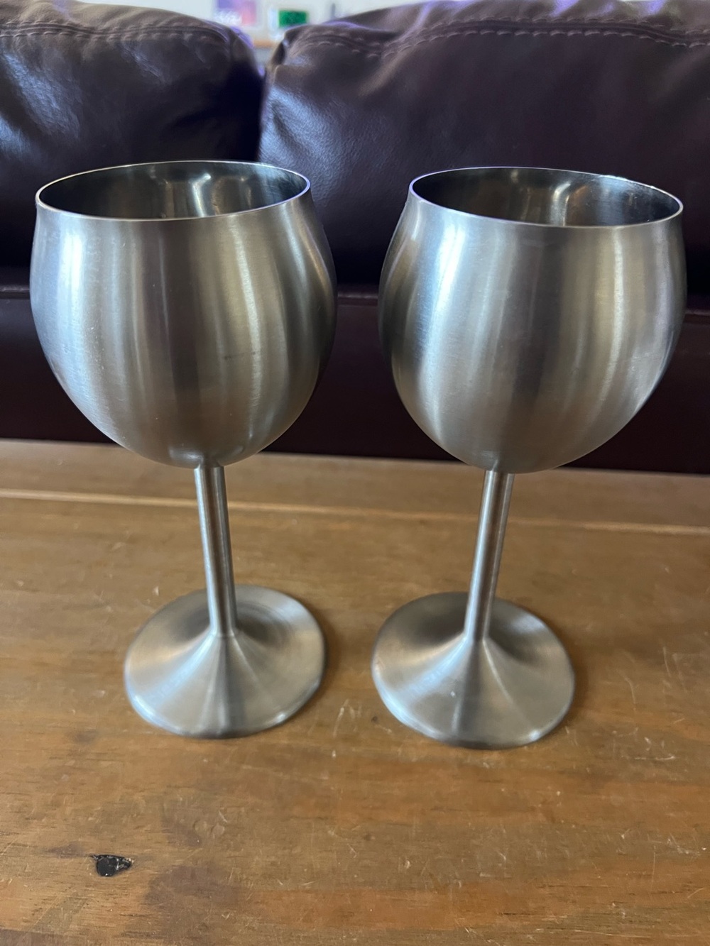 Endurance Stainless Steel Wine Glass Set 2
Piece 3x3x7" Perfect condition!